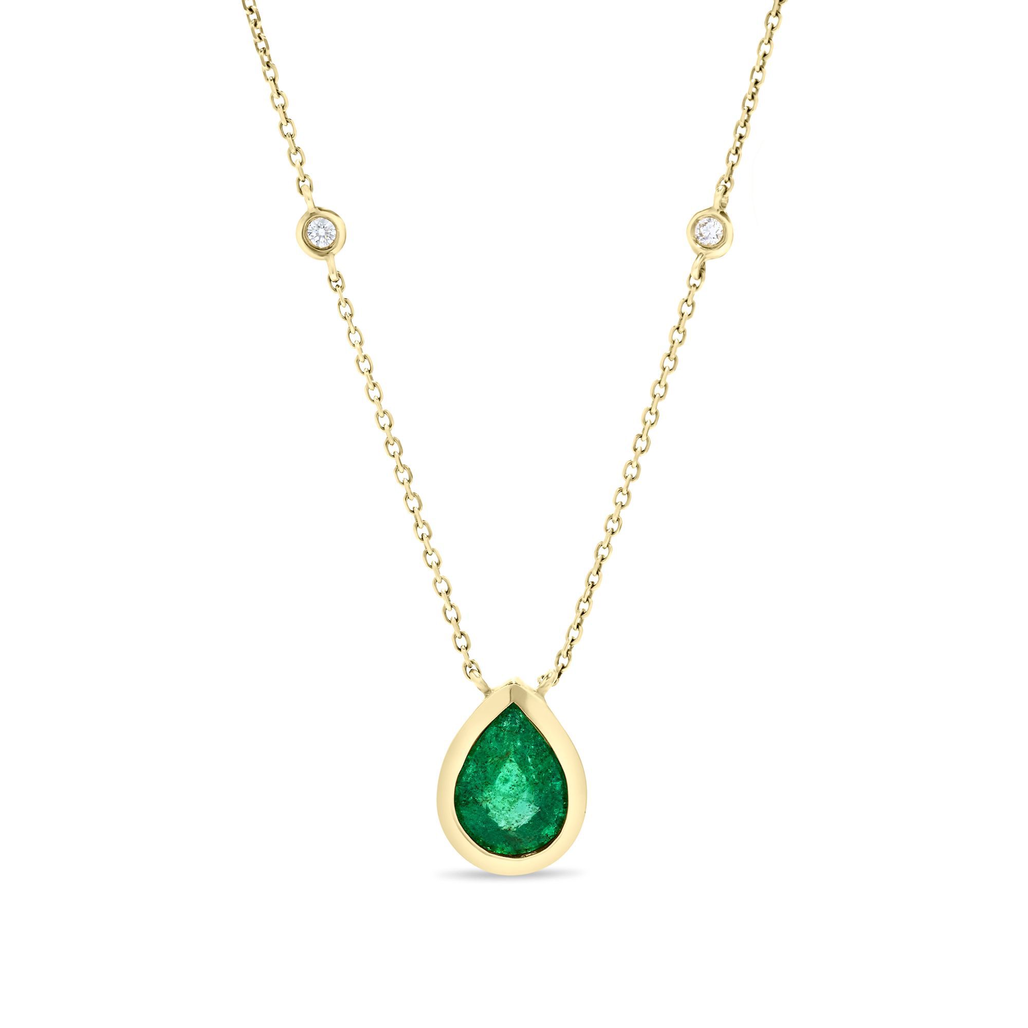 Bezel set top station necklace